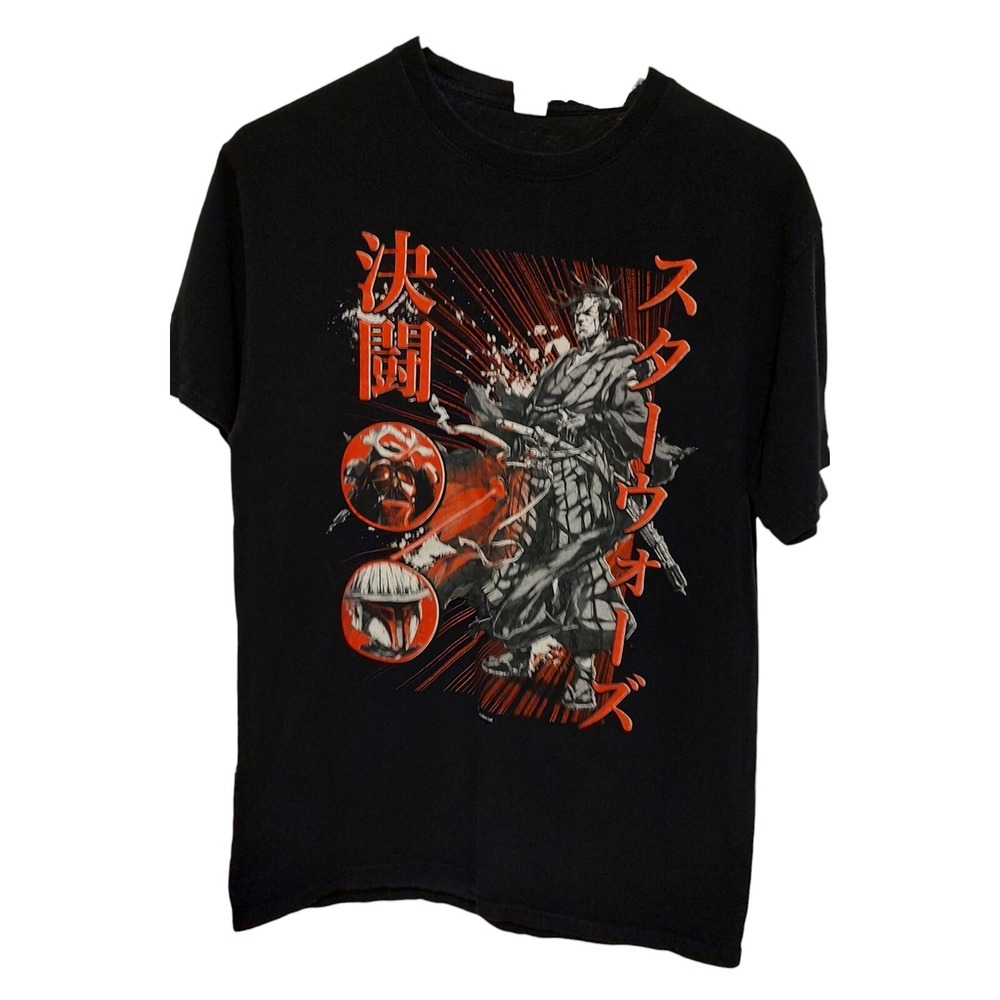 Star Wars Visions‎ Boba Fett T Shirt Ronin Samurai Vader Black Mens Size M Lucas